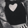 Black Heart Keyhole Hollow Cut Out Tank Top SD00828