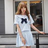 Japanese Blue Cute cat Sailor School Uniform Set SD01975