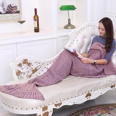 Mermaid Tail Wool Knitted Blanket SD00531