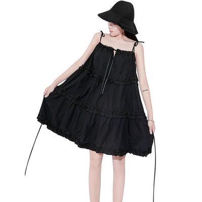 Dolly Black Ribbon Shoulder-less Dress SD02406