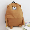 Sad Bear Face Brown Black Grey School Bag Backpack SD46541