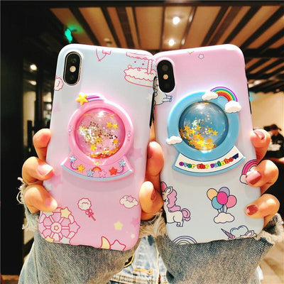 Rainbow Pastel Unicorn Star Crystal Ball IPhone Phone Case SD01724