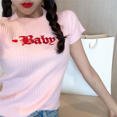 Heart Baby Embroidered T-shirt SD02386