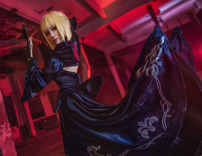 Fate Zero anime Saber elegant cosplay long dress SD00835