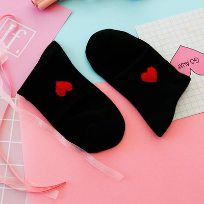 Heart Embroidered High Socks SD00284