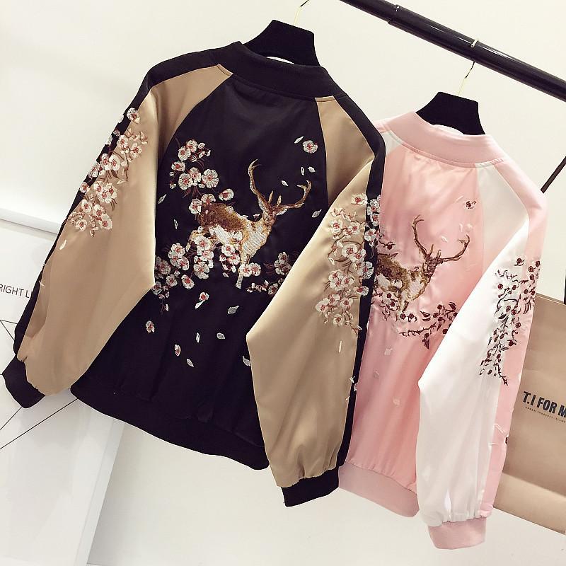 Deer Flower Tree Embroidered Silk Jacket SD01644