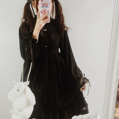 Japanese harajuku lolita black dress SD00818