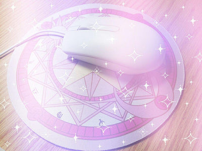 Cardcaptor Sakura Black Square and Pink Round Mouse Pads SD01685