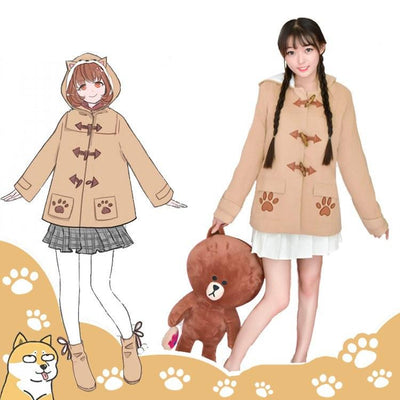 Kawaii Dog Shiba Woolen Winter Fur Coat SD01538