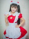 Japanese Red and White Open Chest Maid Dress SD00696