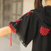 Japanese Harajuku Lace Plaid Mouse Ear Drawstring Dress SD01534