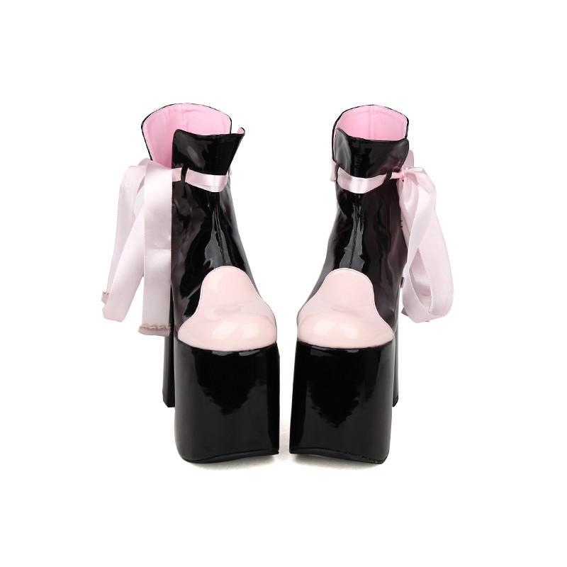 Ribbon Thick Bottom High-Heels Lolita Shoes SD00203