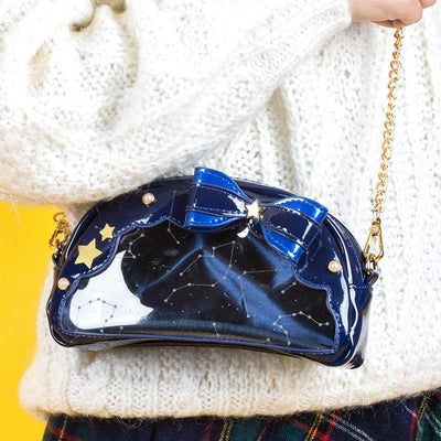 Glow In The Dark Constellation Stars Transparent Hand Bag Purse SD01010