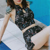 Dragon Printed Two Piece Cheongsam Swimsuit SD01615