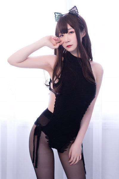 Japanese Black Sexy Virgin Killer Suit Lingerie SD00065