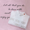 Korean Fashion Embroidered "Heart" "I Love You Very Very Much Long-sleeved Sweater SD02049