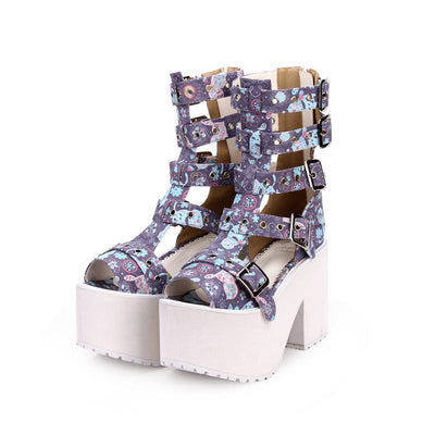 Fantasy Cat Strap High Platform Boots Shoes SD00037