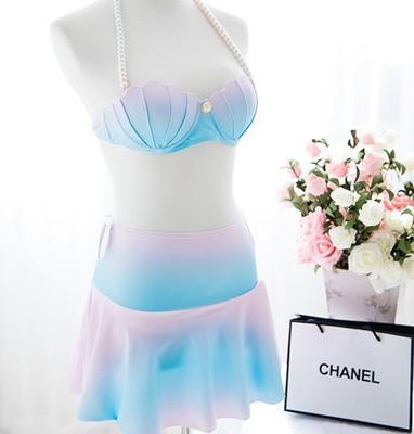 Pastel Mermaid Sea Shell (seashell) Bikini 2 Piece Swimsuit (swim suit) SD00630