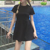 Black Back Side Pentagram Cut Out Dress SD00050