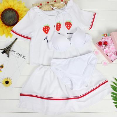 White Strawberry 4 Piece Swimsuit SD00544