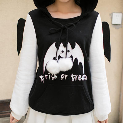 Japanese Kawaii Trick Or Treat Printed Hooded Sweater SD01081