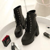 Korean High Heeled Leather Boots SD01494