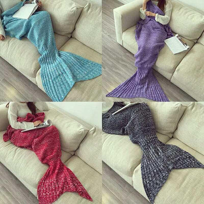 Mermaid Tail Wool Knitted Blanket SD00531