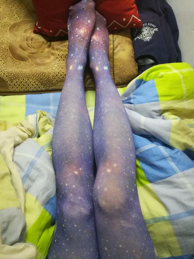 Japanese Harajuku Galaxy Knee Tights Socks SD01588