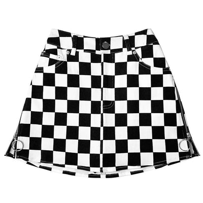 Black White High Waist Skirt SD02387