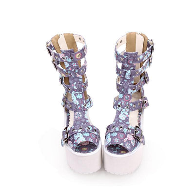 Fantasy Cat Strap High Platform Boots Shoes SD00037