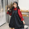 Lolita Black Ruffle Button Dres Red Blouse Set SD00407