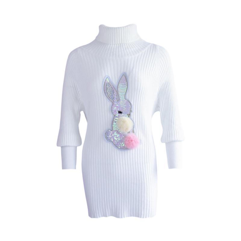 Korean Cute bunny Fur Ball Sweater Dress SD01564