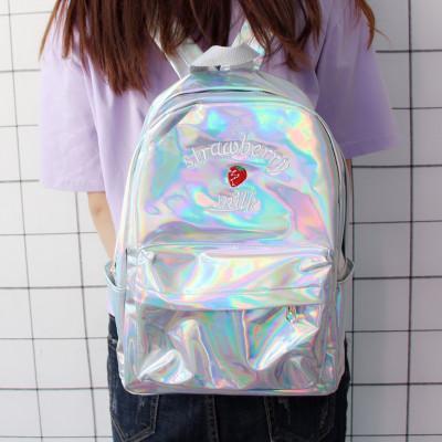 Japanese Harajuku Holo Holographic Iridescent Strawberry Milk Backpack SD01728