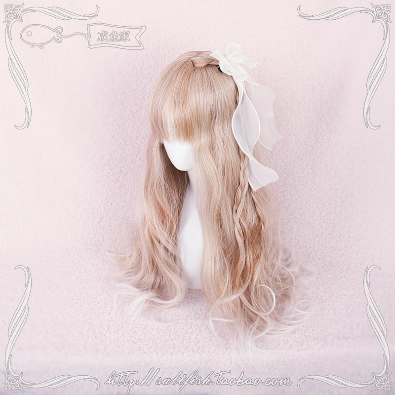 Japanese Harajuku Gradient Blond White Long Wig SD02305