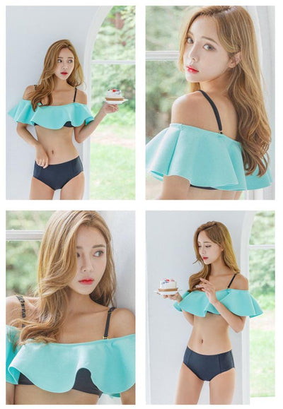 Korean Summer Lotus Leaf 2 Piece Swimsuit (swim suit) SD02405