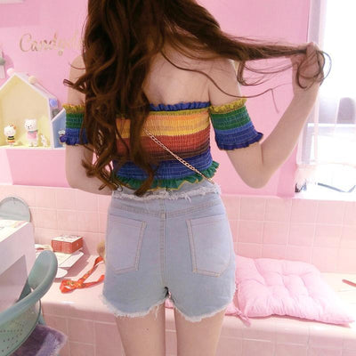 Rainbow Ruffle Top SD00065