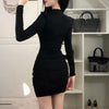 Korean Spring and Autumn fashion retro Slim Dress