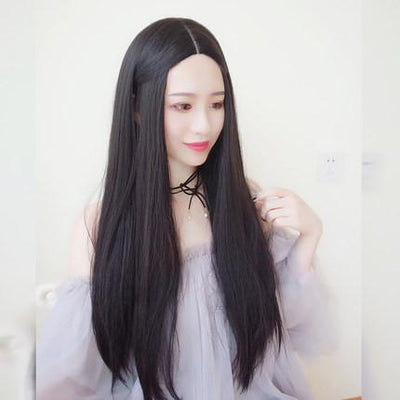 Harajuku Long Straight Black/Brown Wig SD00641