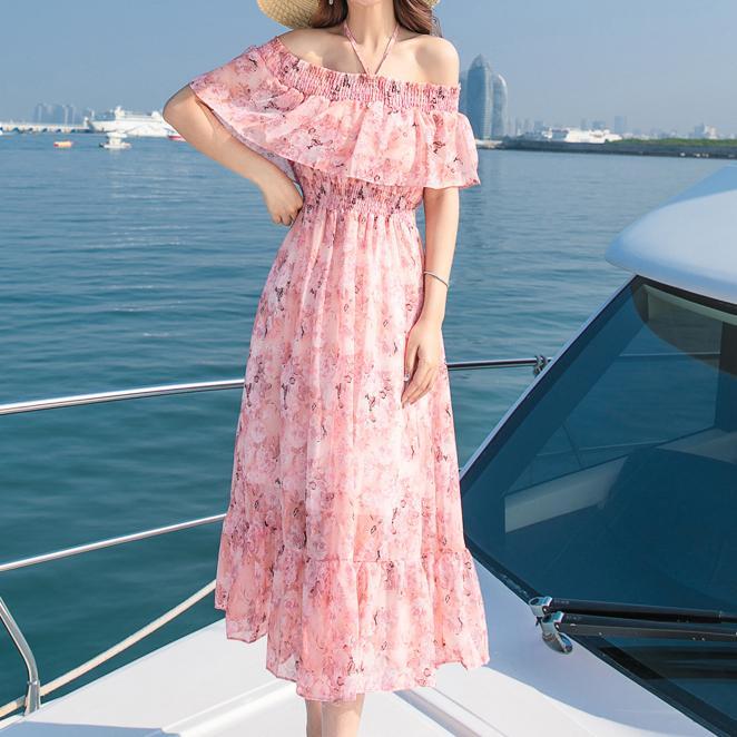 Floral Shoulder-less Long Dress SD00159