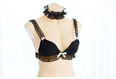 Japanese Sexy Bow Mesh 2 Piece Lingerie Set SD00994