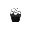 Japanese Summer Black Pentagram Strap Collar Top SD01141