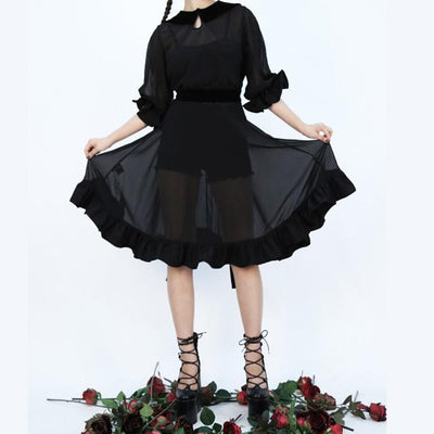 Japanese Lolita Dolly Black Dress SD01422