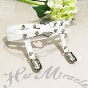 Heart Buckle Spike Rivet Studs Leg Garter SD00356