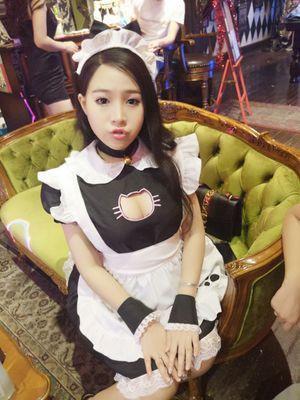 Kawaii Kitty Cat Hollow Chest Keyhole Maiden Costume Dress SD02080