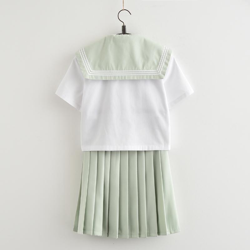 Japanese mint green sailor bow tie school uniform t-shirt/skirt SD00846