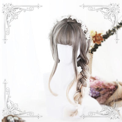 Japanese Harajuku Lolita Grey Silver Long Wig SD02302