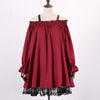 Red Shoulder Ruffle Lace Dress SD00478