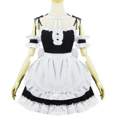 Japanese black white ribbon maid dress SD00888