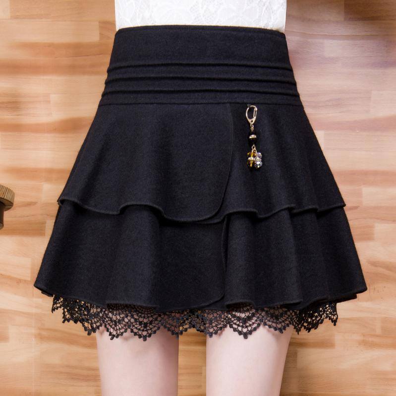 Korean Winter Woolen Waist Tutu Skirt SD01633