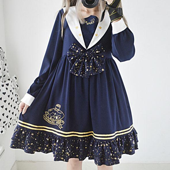 Navy Star Sailor Bow Dress SD00551